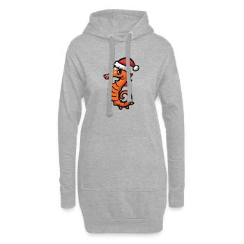 Seepferd Weihnachten - Hoodie-Kleid - Grau meliert - Vorne