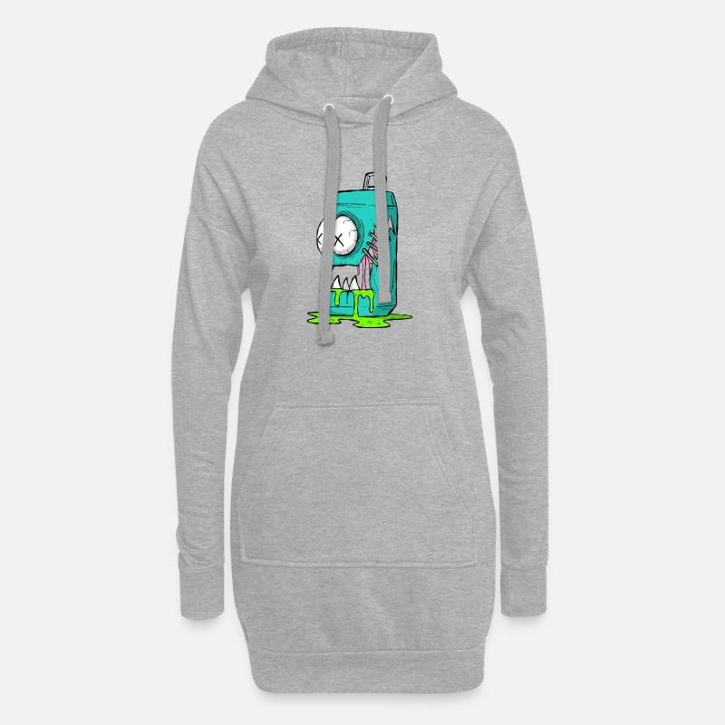 Monster Dose Cartoon Comic - Hoodie-Kleid - Grau meliert
