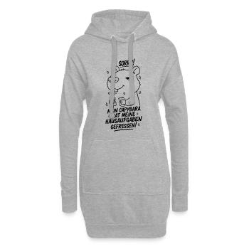 Sorry! Capybara hat meine Hausaufgaben gefressen - Hoodie-Kleid - Grau meliert - Vorne
