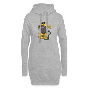 chatte branche ? - Sweat-shirt à capuche long Femme - gris chiné - Devant