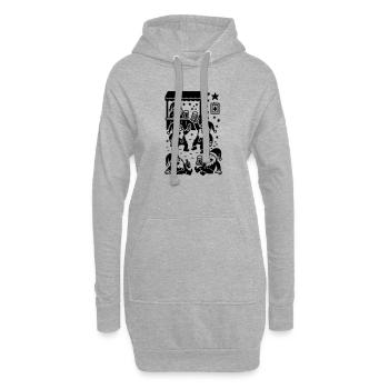 Wichtel Weihnachtsmarkt Glühwein Bier Trinken - Hoodie-Kleid - Grau meliert - Vorne
