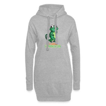 J’adore caméléon, lézard mignon, reptile animal de compagnie - Sweat-shirt à capuche long Femme - gris chiné - Devant
