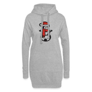 Fußball Schneemann Weihnachten Sport - Hoodie-Kleid - Grau meliert - Vorne