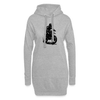Motif amusant de motocross - Sweat-shirt à capuche long Femme - gris chiné - Devant