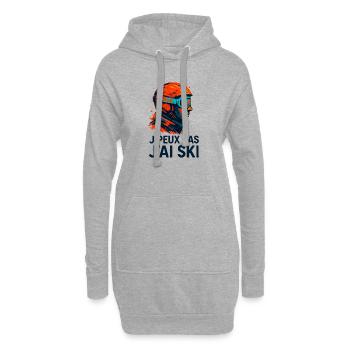 Ich kann nicht Skifahren. - Hoodie-Kleid - Grau meliert - Vorne