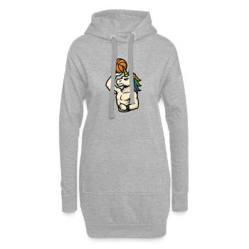 Einhorn-Dunk-Reifen - Hoodie-Kleid - Grau meliert - Vorne