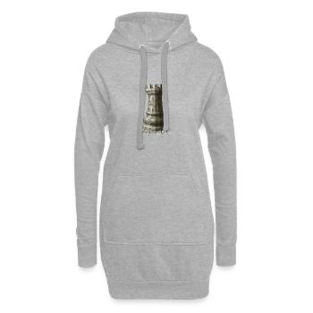 Schach Turm – Mächtige Rook Figur Design - Hoodie-Kleid - Grau meliert - Vorne