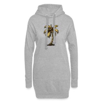 Plage de Palm Tree - Sweat-shirt à capuche long Femme - gris chiné - Devant