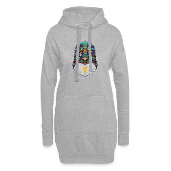 Karneval Pinguin Kostüm Fasching Fantasie Verkleid - Hoodie-Kleid - Grau meliert - Vorne