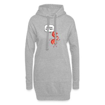 Bacon-Diät-Cartoon - Hoodie-Kleid - Grau meliert - Vorne