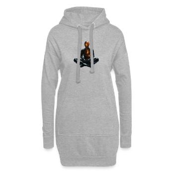 LavaKern Meditationsfigur - Hoodie-Kleid - Grau meliert - Vorne
