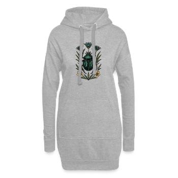 Insecte dans la structure de la fleur - Sweat-shirt à capuche long Femme - gris chiné - Devant