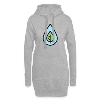 Éco de feuilles à goutte d’eau - Sweat-shirt à capuche long Femme - gris chiné - Devant