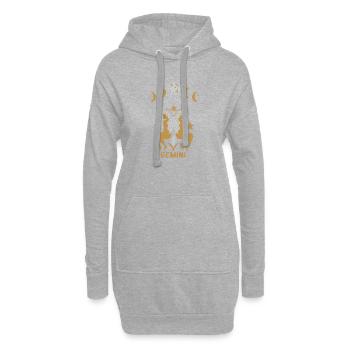 Gemini - Zwilling Sternzeichen - Hoodie-Kleid - Grau meliert - Vorne