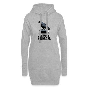 Raven über niedrige Batterie - Hoodie-Kleid - Grau meliert - Vorne