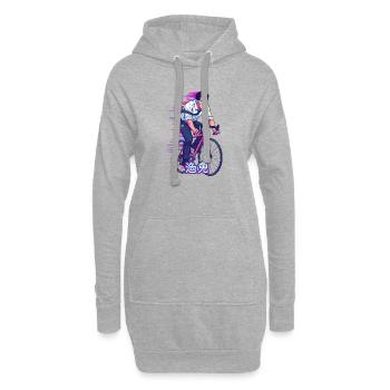 Neon Sprint Executive auf dem Fahrrad - Hoodie-Kleid - Grau meliert - Vorne