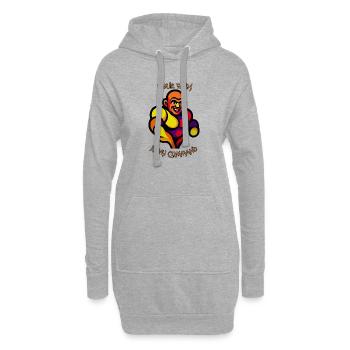 Dschinn aus der Flasche - Hoodie-Kleid - Grau meliert - Vorne
