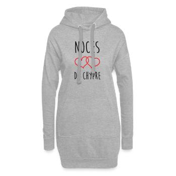 Noces de Chypre 6 Ans Mariage - Sweat-shirt à capuche long Femme - gris chiné - Devant
