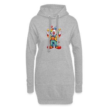 Zirkusclown im Regenbogenoutfit - Hoodie-Kleid - Grau meliert - Vorne