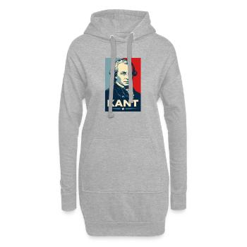 Immanuel Kant Retro-Philosophenporträt - Hoodie-Kleid - Grau meliert - Vorne