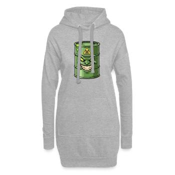 Green barrels with a grim grin - Hoodie Dress - heather grey - Front