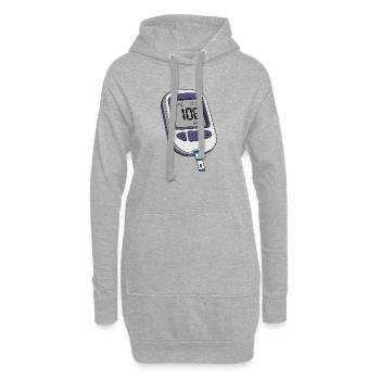 Glucomètre - Sweat-shirt à capuche long Femme - gris chiné - Devant