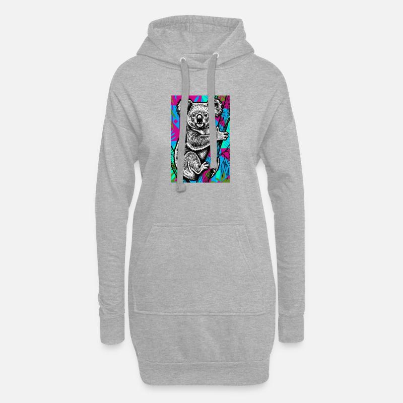 Koala - Hoodie-Kleid - Grau meliert