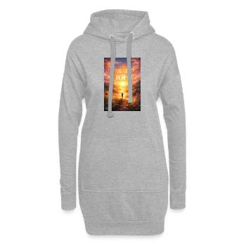 Sei das Licht bei Sonnenaufgang - Hoodie-Kleid - Grau meliert - Vorne