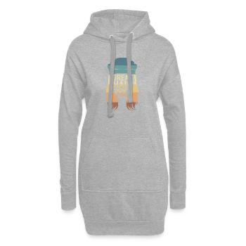 Vokuhila Haarschnitt Mullet - Hoodie-Kleid - Grau meliert - Vorne