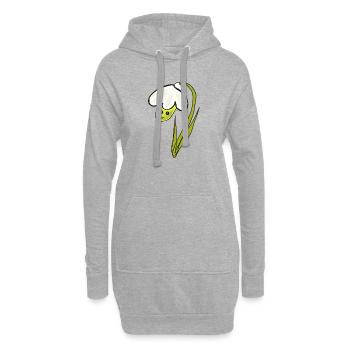 Perce-neige à fleurs printanières - Sweat-shirt à capuche long Femme - gris chiné - Devant