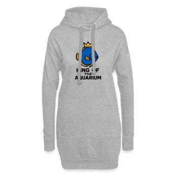 Der König des Aquariums gekrönten Diskusfisch - Hoodie-Kleid - Grau meliert - Vorne