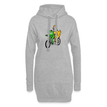 Tandem-Bike - Hoodie-Kleid - Grau meliert - Vorne