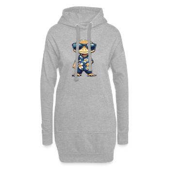 Vacances de bandes dessinées avec les lézards - Sweat-shirt à capuche long Femme - gris chiné - Devant