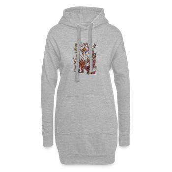 Kaleidoskopische Farbspiralen- Martina Eßer - Hoodie-Kleid - Grau meliert - Vorne