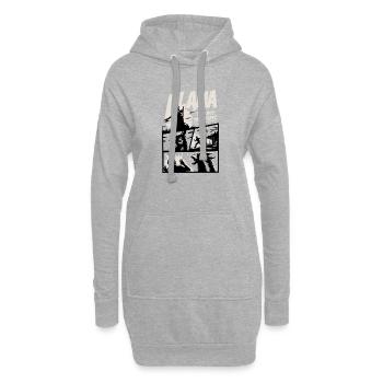 Les lamas arrivent Films d’horreur - Sweat-shirt à capuche long Femme - gris chiné - Devant