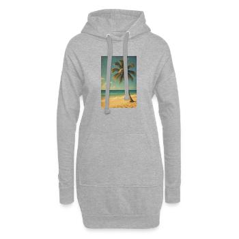 Vintage Palmenstrand Tropenzauber - Hoodie-Kleid - Grau meliert - Vorne