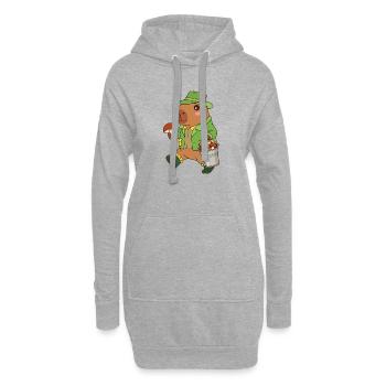 Forest Forager Capybara - Forest Adventure Gift - Hoodie Dress - heather grey - Front