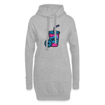 90s Retro Becher Slush Sommer - Hoodie-Kleid - Grau meliert - Vorne