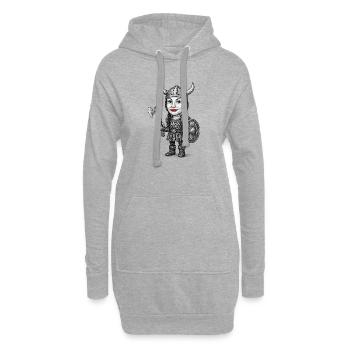 Wikinger-Rotlippen-Krieger - Hoodie-Kleid - Grau meliert - Vorne