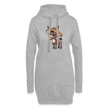 Esel Lustig Sombrero - Hoodie-Kleid - Grau meliert - Vorne