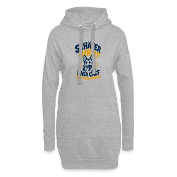Schäferhirn Auf Vier Pfoten - Hoodie-Kleid - Grau meliert - Vorne