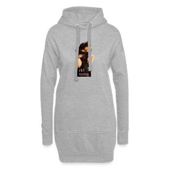 Dackel T-Shirt  - Hoodie-Kleid - Grau meliert - Vorne