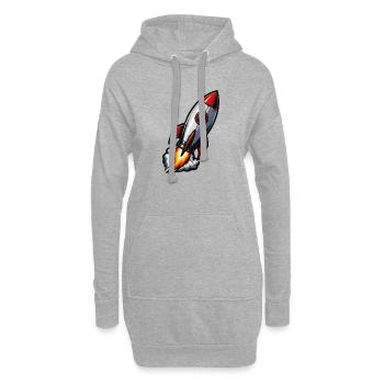 Art de la fusée : Fusée dessinée colorée - Sweat-shirt à capuche long Femme - gris chiné - Devant