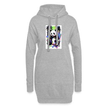 panda - Sweat-shirt à capuche long Femme - gris chiné - Devant