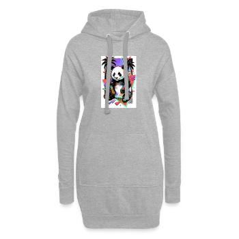 Panda - Hoodie-Kleid - Grau meliert - Vorne