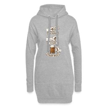 Schere Stein und ein Paar Bier lustige Bier Spruch - Hoodie-Kleid - Grau meliert - Vorne