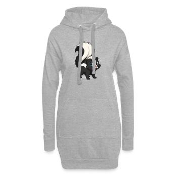 Motif de dessin animé de moufette mignon - Sweat-shirt à capuche long Femme - gris chiné - Devant