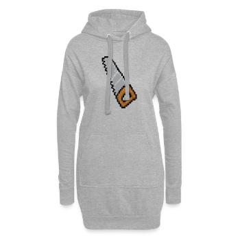 Scie à pixel - Sweat-shirt à capuche long Femme - gris chiné - Devant