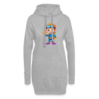 Garçon en combinaison de plongée avec une étoile de mer – aventure - Sweat-shirt à capuche long Femme - gris chiné - Devant