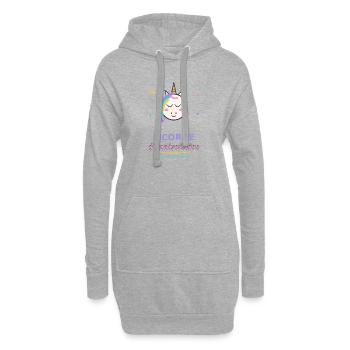 Licorne anniversaire magique - Sweat-shirt à capuche long Femme - gris chiné - Devant